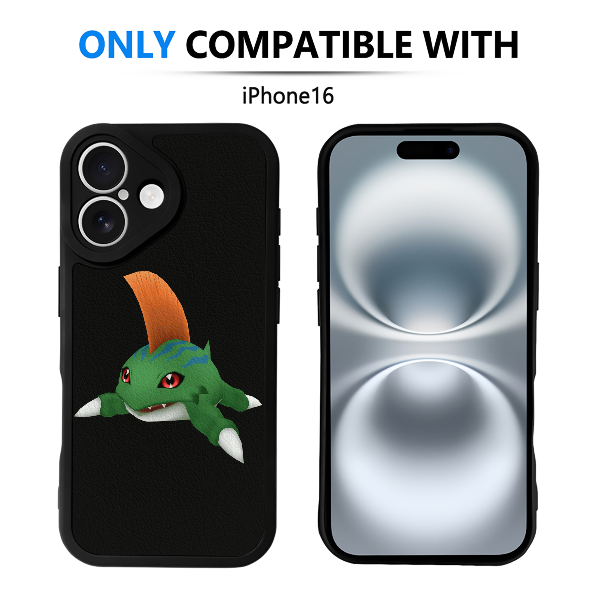 （画像用） Digimon デジタルモンスター/デジモン 【iPhone 16シリーズ対応】シリコンスマホケース（レザー調） 材質：シリコン